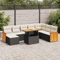 Thumbnail for 7-tlg. Garten-Sofagarnitur mit Kissen Schwarz Poly Rattan