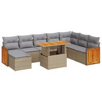 Thumbnail for 7-tlg. Garten-Sofagarnitur mit Kissen Beige Poly Rattan Akazie