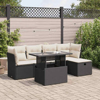 Thumbnail for 6-tlg. Garten-Sofagarnitur mit Kissen Schwarz Poly Rattan