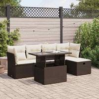 Thumbnail for 6-tlg. Garten-Sofagarnitur mit Kissen Braun Poly Rattan