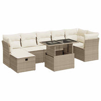 Thumbnail for 8-tlg. Garten-Sofagarnitur mit Kissen Beige Poly Rattan
