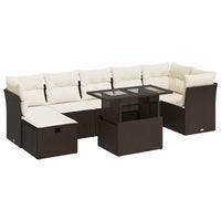 Thumbnail for 8-tlg. Garten-Sofagarnitur mit Kissen Braun Poly Rattan