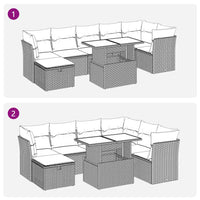 Thumbnail for 8-tlg. Garten-Sofagarnitur mit Kissen Braun Poly Rattan