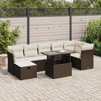 Thumbnail for 8-tlg. Garten-Sofagarnitur mit Kissen Braun Poly Rattan