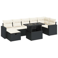 Thumbnail for 8-tlg. Garten-Sofagarnitur mit Kissen Schwarz Poly Rattan