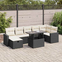 Thumbnail for 8-tlg. Garten-Sofagarnitur mit Kissen Schwarz Poly Rattan