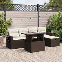 Thumbnail for 6-tlg. Garten-Sofagarnitur mit Kissen Braun Poly Rattan