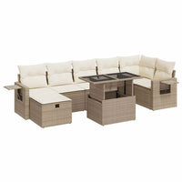 Thumbnail for 8-tlg. Garten-Sofagarnitur mit Kissen Beige Poly Rattan