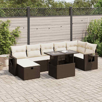 Thumbnail for 8-tlg. Garten-Sofagarnitur mit Kissen Braun Poly Rattan