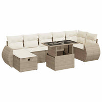 Thumbnail for 8-tlg. Garten-Sofagarnitur mit Kissen Beige Poly Rattan