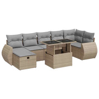 Thumbnail for 8-tlg. Garten-Sofagarnitur mit Kissen Beige Poly Rattan