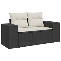 Thumbnail for 6-tlg. Garten-Sofagarnitur mit Kissen Schwarz Poly Rattan