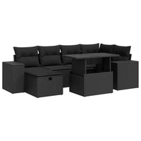 Thumbnail for 8-tlg. Garten-Sofagarnitur mit Kissen Schwarz Poly Rattan
