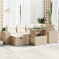 Thumbnail for 8-tlg. Garten-Sofagarnitur mit Kissen Beige Poly Rattan