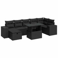 Thumbnail for 5-tlg. Garten-Sofagarnitur mit Kissen Schwarz Poly Rattan