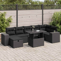 Thumbnail for 5-tlg. Garten-Sofagarnitur mit Kissen Schwarz Poly Rattan