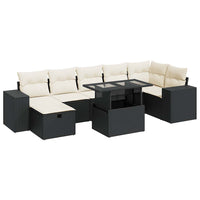 Thumbnail for 5-tlg. Garten-Sofagarnitur mit Kissen Schwarz Poly Rattan
