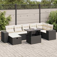 Thumbnail for 5-tlg. Garten-Sofagarnitur mit Kissen Schwarz Poly Rattan