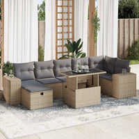 Thumbnail for 5-tlg. Garten-Sofagarnitur mit Kissen Beige Poly Rattan