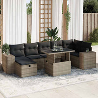 Thumbnail for 5-tlg. Garten-Sofagarnitur mit Kissen Grau Poly Rattan