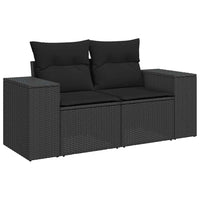 Thumbnail for 9-tlg. Garten-Sofagarnitur mit Kissen Schwarz Poly Rattan