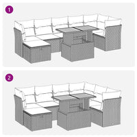 Thumbnail for 8-tlg. Garten-Sofagarnitur mit Kissen Beige Poly Rattan Akazie