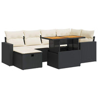 Thumbnail for 8-tlg. Garten-Sofagarnitur mit Kissen Schwarz Poly Rattan