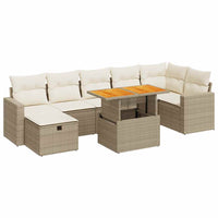 Thumbnail for 5-tlg. Garten-Sofagarnitur mit Kissen Beige Poly Rattan Akazie