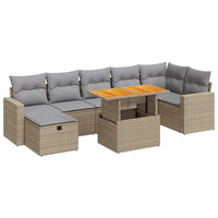 Thumbnail for 5-tlg. Garten-Sofagarnitur mit Kissen Beige Poly Rattan Akazie