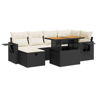 Thumbnail for 8-tlg. Garten-Sofagarnitur mit Kissen Schwarz Poly Rattan