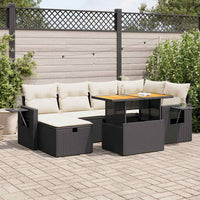 Thumbnail for 8-tlg. Garten-Sofagarnitur mit Kissen Schwarz Poly Rattan