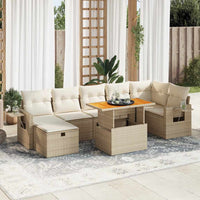 Thumbnail for 5-tlg. Garten-Sofagarnitur mit Kissen Beige Poly Rattan Akazie