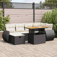 Thumbnail for 8-tlg. Garten-Sofagarnitur mit Kissen Schwarz Poly Rattan