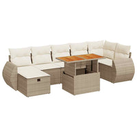 Thumbnail for 5-tlg. Garten-Sofagarnitur mit Kissen Beige Poly Rattan Akazie
