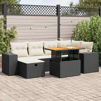 Thumbnail for 8-tlg. Garten-Sofagarnitur mit Kissen Schwarz Poly Rattan