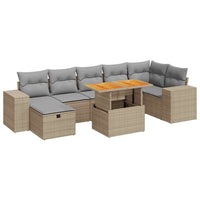 Thumbnail for 5-tlg. Garten-Sofagarnitur mit Kissen Beige Poly Rattan Akazie