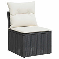 Thumbnail for 9-tlg. Garten-Sofagarnitur mit Kissen Schwarz Poly Rattan