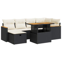 Thumbnail for 8-tlg. Garten-Sofagarnitur mit Kissen Schwarz Poly Rattan