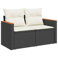 Thumbnail for 8-tlg. Garten-Sofagarnitur mit Kissen Schwarz Poly Rattan