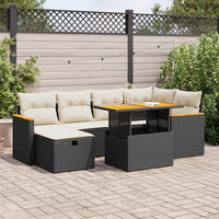 Thumbnail for 8-tlg. Garten-Sofagarnitur mit Kissen Schwarz Poly Rattan