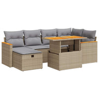 Thumbnail for 8-tlg. Garten-Sofagarnitur mit Kissen Beige Poly Rattan