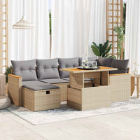 Thumbnail for 8-tlg. Garten-Sofagarnitur mit Kissen Beige Poly Rattan
