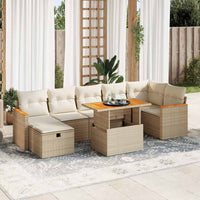 Thumbnail for 5-tlg. Garten-Sofagarnitur mit Kissen Beige Poly Rattan