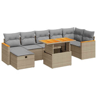 Thumbnail for 5-tlg. Garten-Sofagarnitur mit Kissen Beige Poly Rattan