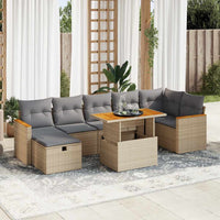 Thumbnail for 5-tlg. Garten-Sofagarnitur mit Kissen Beige Poly Rattan