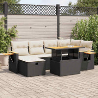 Thumbnail for 8-tlg. Garten-Sofagarnitur mit Kissen Schwarz Poly Rattan