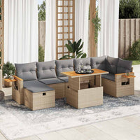Thumbnail for 5-tlg. Garten-Sofagarnitur mit Kissen Beige Poly Rattan
