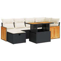 Thumbnail for 8-tlg. Garten-Sofagarnitur mit Kissen Schwarz Poly Rattan