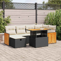 Thumbnail for 8-tlg. Garten-Sofagarnitur mit Kissen Schwarz Poly Rattan