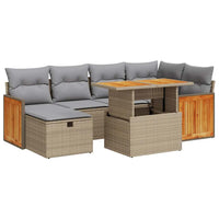 Thumbnail for 8-tlg. Garten-Sofagarnitur mit Kissen Beige Poly Rattan